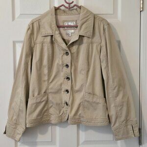 Tria Cotton Beige Long Sleeve 'Jean' Jacket Size XL